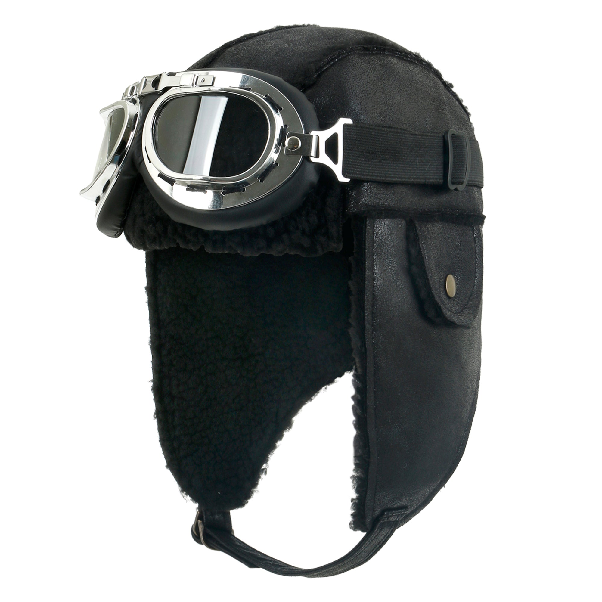 Aviator Hat Winter Snowboard Fur Ear Flaps Trooper Trapper Pilot Goggles