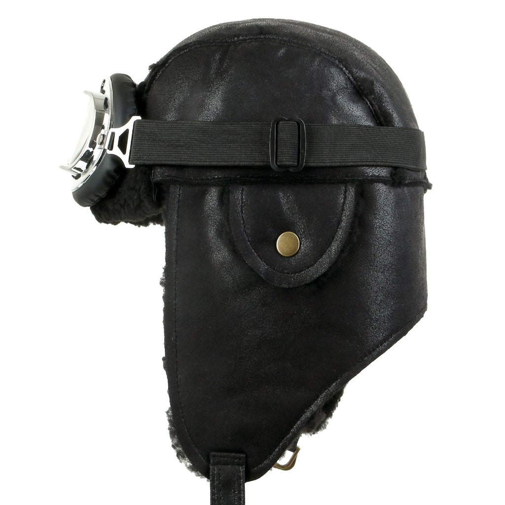 Aviator Hat Winter Snowboard Fur Ear Flaps Trooper Trapper Pilot Goggles