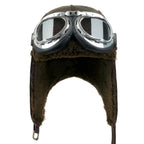 Aviator Hat Winter Snowboard Fur Ear Flaps Trooper Trapper Pilot Goggles