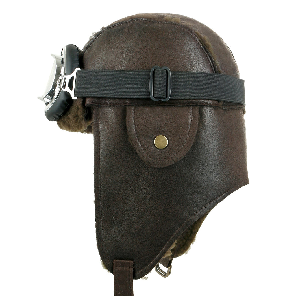 Aviator Hat Winter Snowboard Fur Ear Flaps Trooper Trapper Pilot Goggles