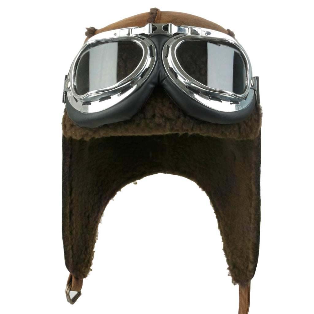 Aviator Hat Winter Snowboard Fur Ear Flaps Trooper Trapper Pilot Goggles