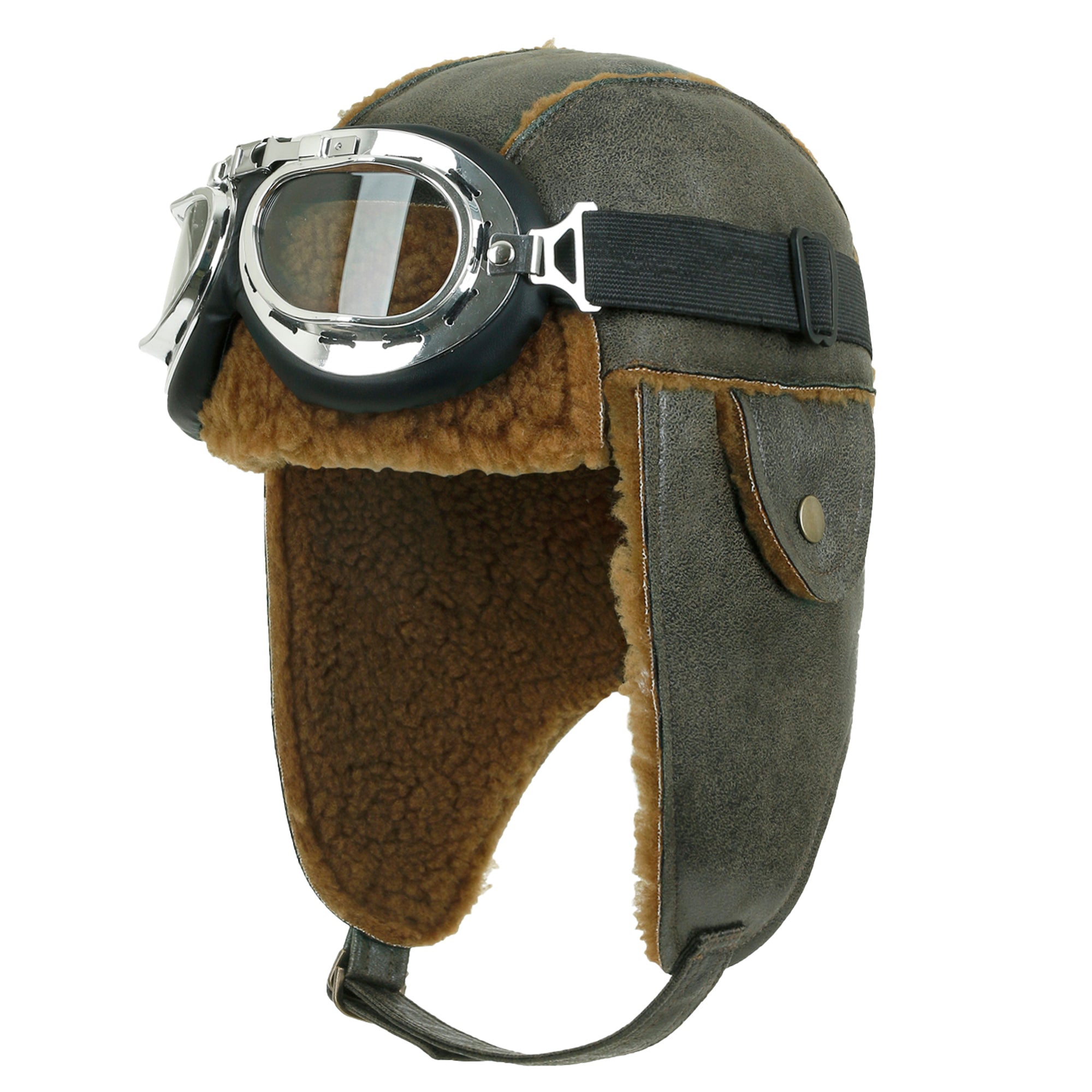 Aviator Hat Winter Snowboard Fur Ear Flaps Trooper Trapper Pilot Goggles