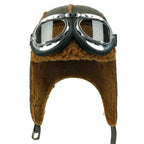 Aviator Hat Winter Snowboard Fur Ear Flaps Trooper Trapper Pilot Goggles