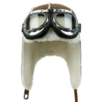 Aviator Hat Winter Snowboard Fur Ear Flaps Trooper Trapper Pilot Goggles
