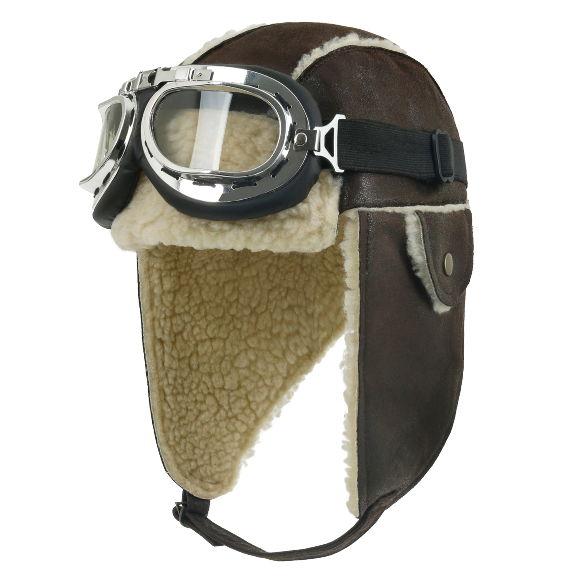 Aviator Hat Winter Snowboard Fur Ear Flaps Trooper Trapper Pilot Goggles