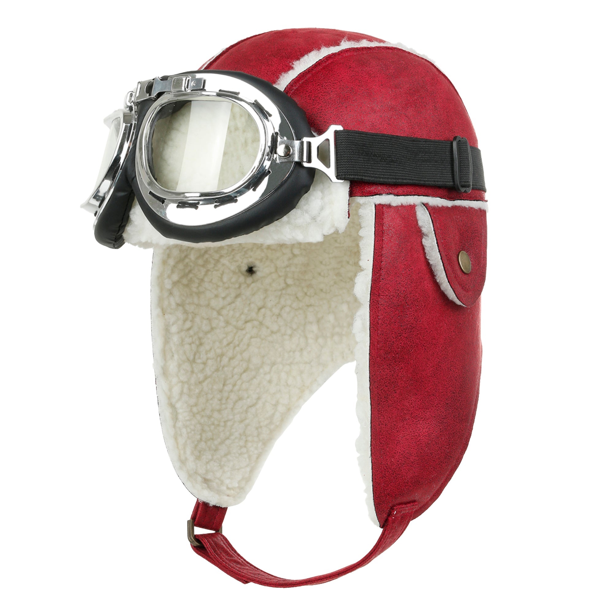 Aviator Hat Winter Snowboard Fur Ear Flaps Trooper Trapper Pilot Goggles