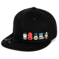Cute Superheroes Rubber Charms Flat Bill Snapback Hat Baseball Cap