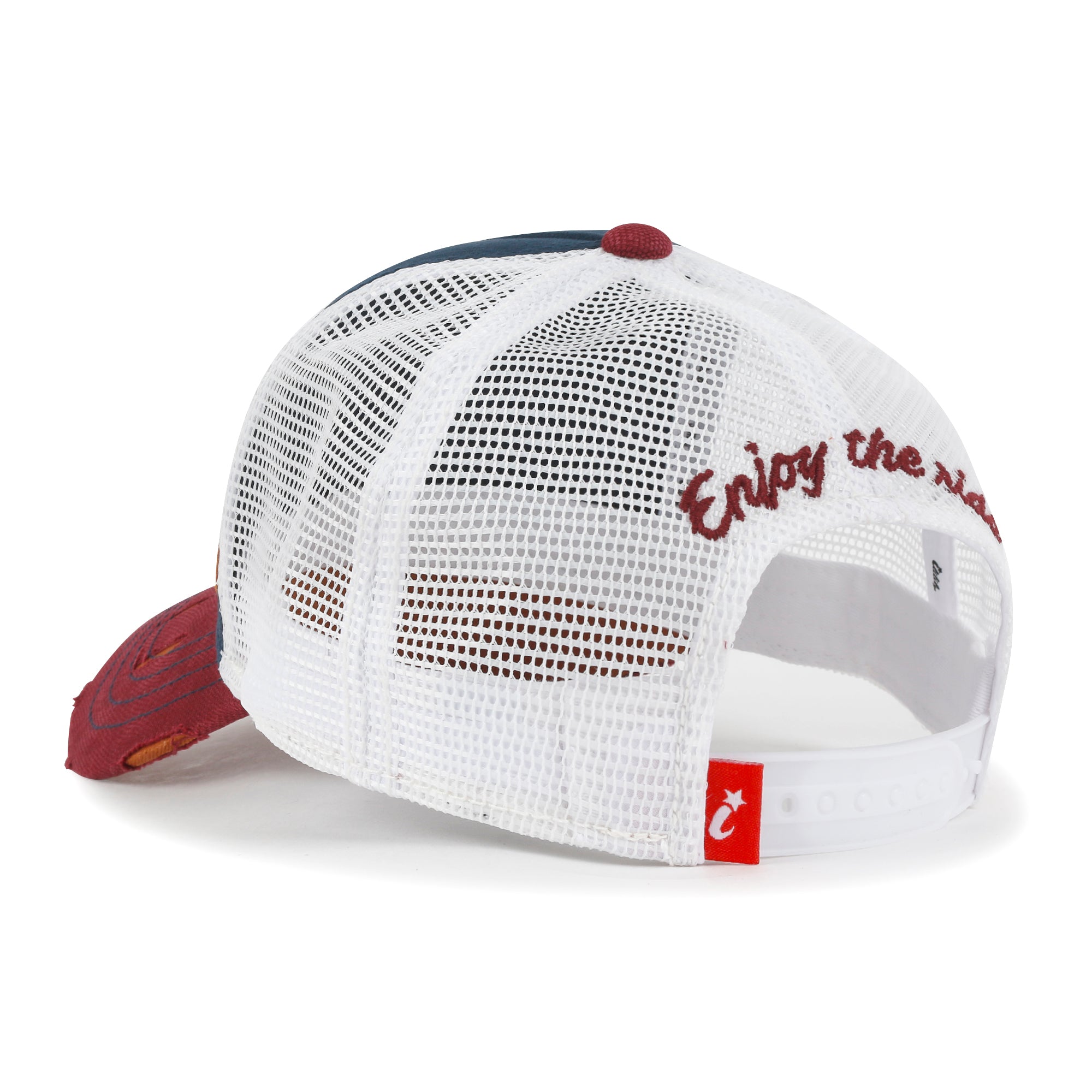 PREMIUM ROAD TRIP Vintage Distressed Snapback Trucker Hat Baseball Cap M / XL