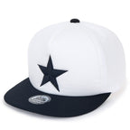 Star Embroidery Black White Trucker Hat Cotton Baseball Cap