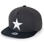 Star Embroidery Black White Trucker Hat Cotton Baseball Cap