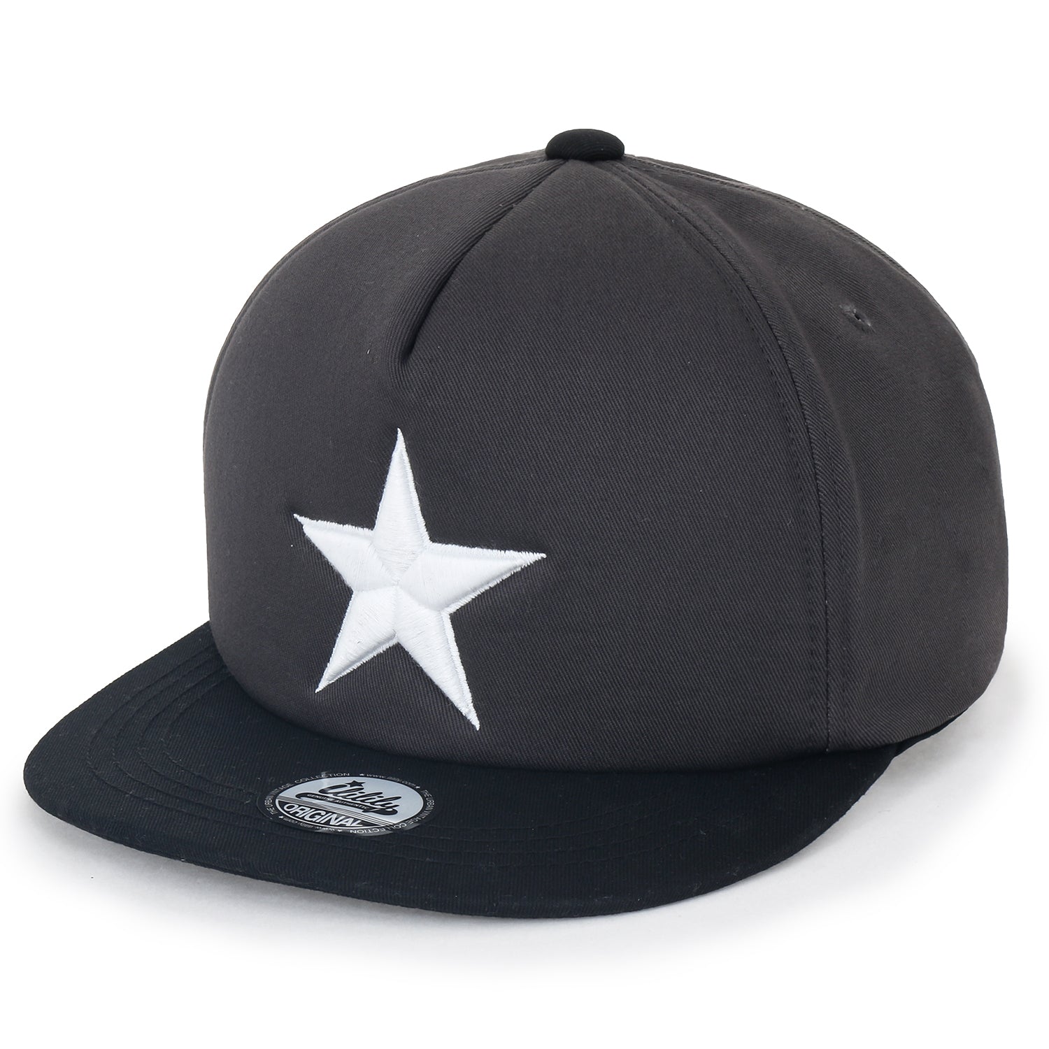 Star Embroidery Black White Trucker Hat Cotton Baseball Cap
