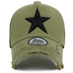 Star Embroidery Black White Trucker Hat Cotton Baseball Cap