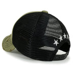 Star Embroidery Black White Trucker Hat Cotton Baseball Cap
