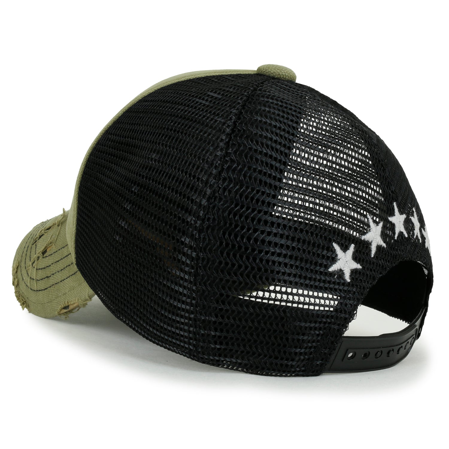 Star Embroidery Black White Trucker Hat Cotton Baseball Cap