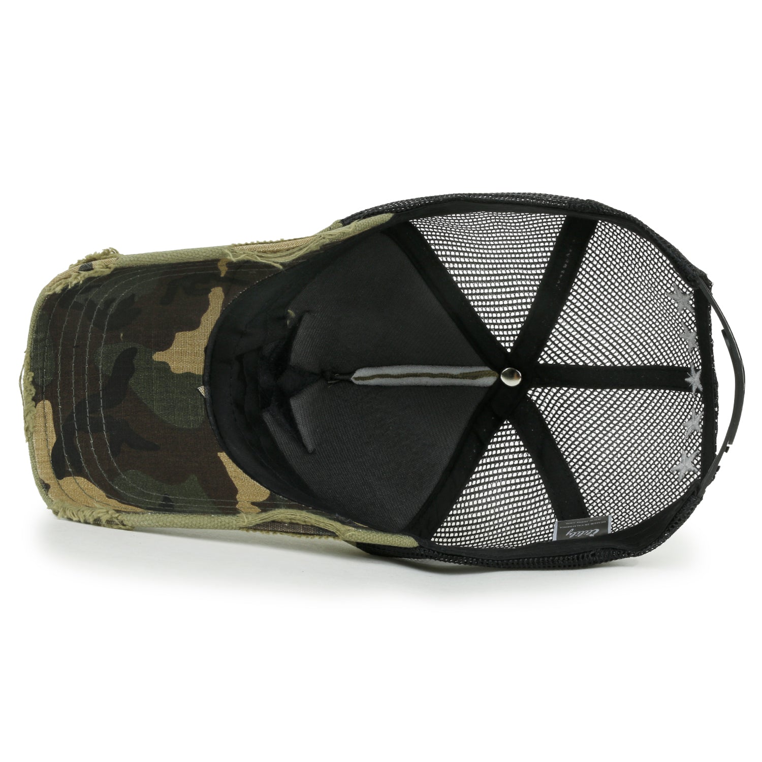 Star Embroidery Black White Trucker Hat Cotton Baseball Cap