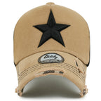 Star Embroidery Black White Trucker Hat Cotton Baseball Cap