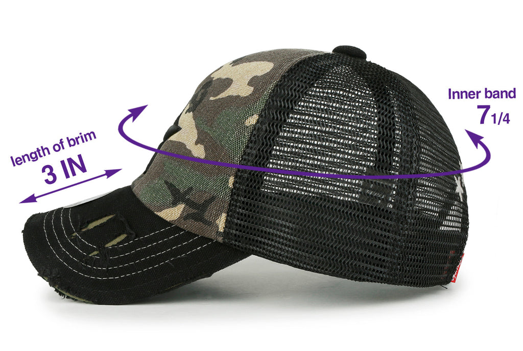 Star Embroidery Black White Trucker Hat Cotton Baseball Cap