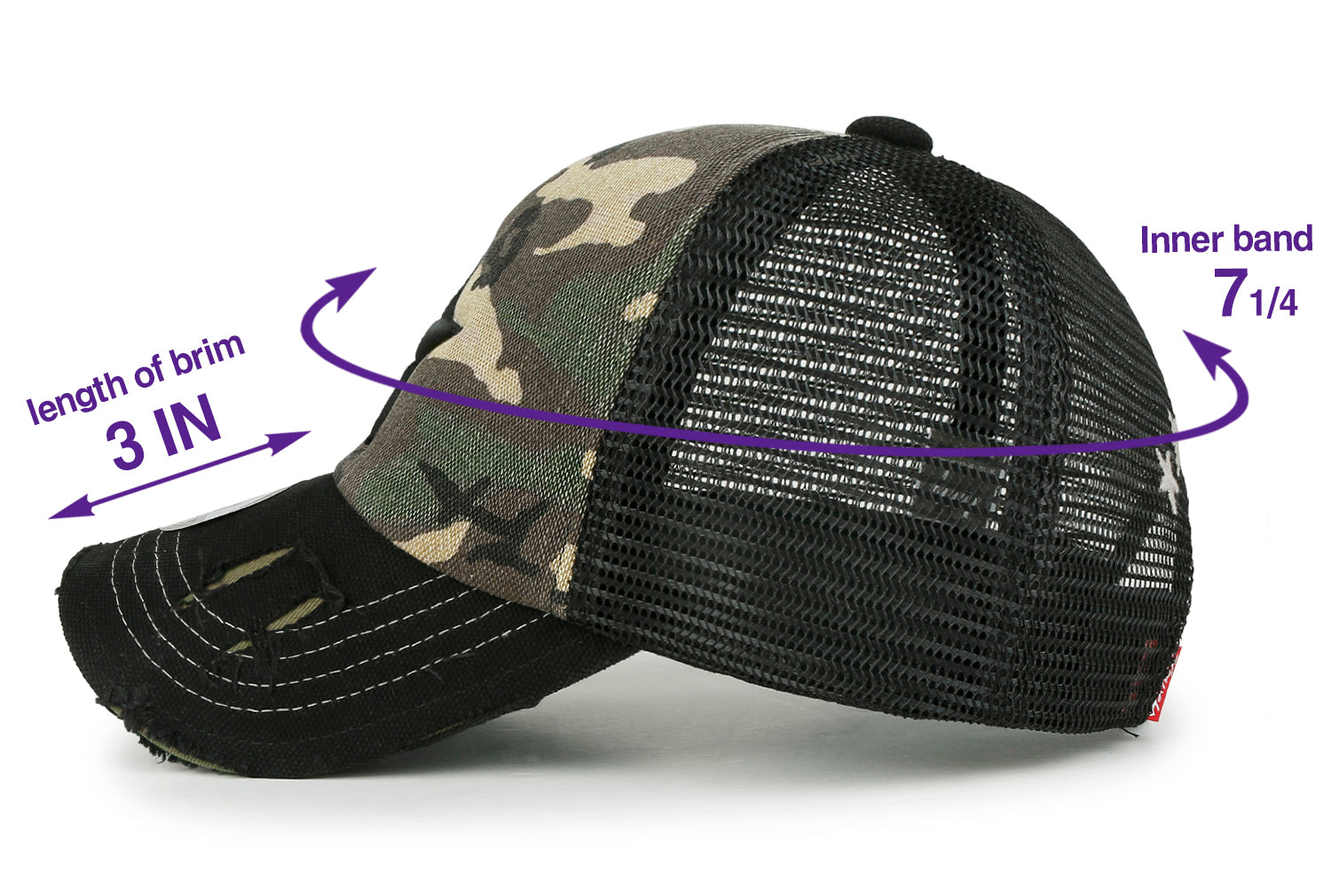 Star Embroidery Black White Trucker Hat Cotton Baseball Cap