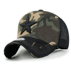 Star Embroidery Black White Trucker Hat Cotton Baseball Cap