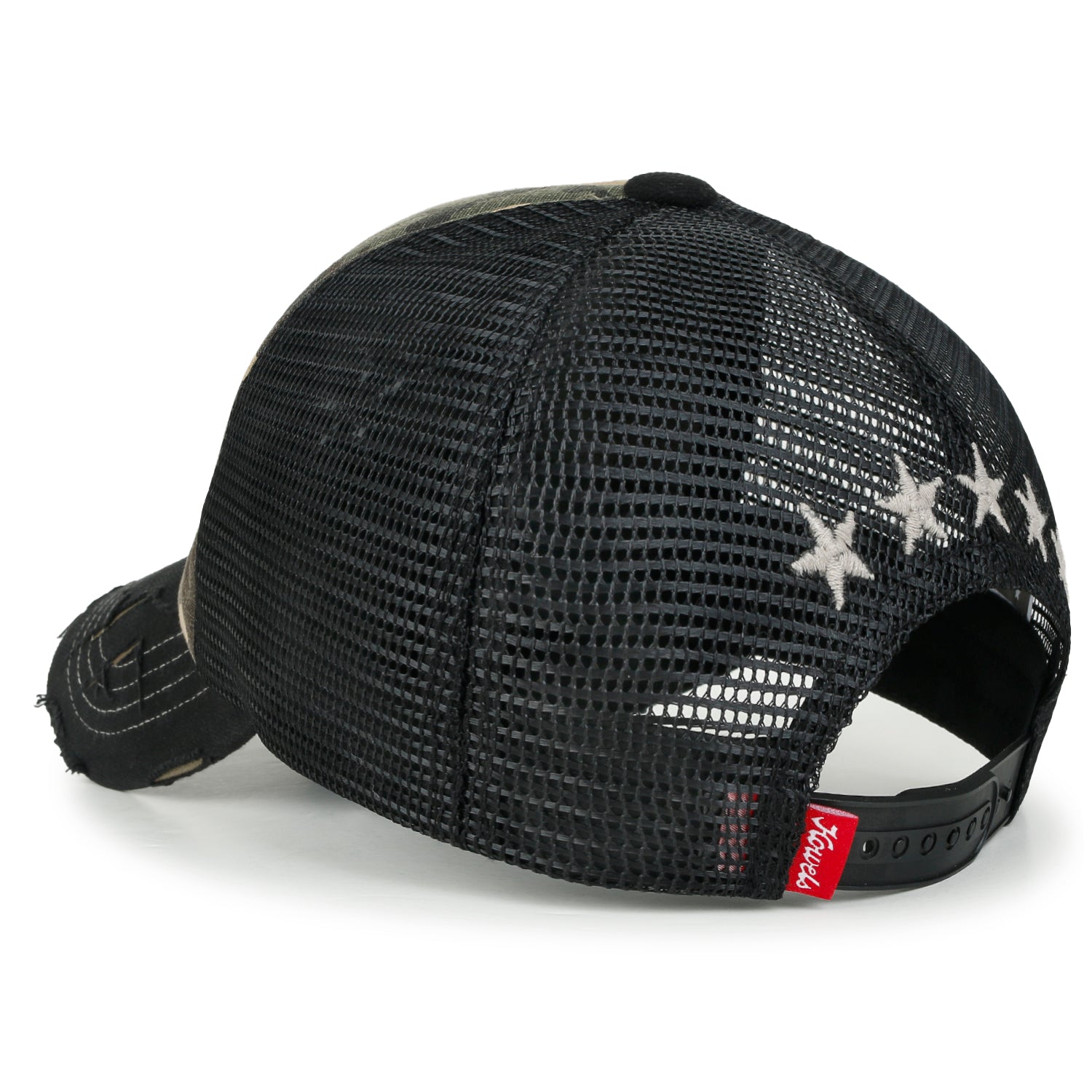 Star Embroidery Black White Trucker Hat Cotton Baseball Cap