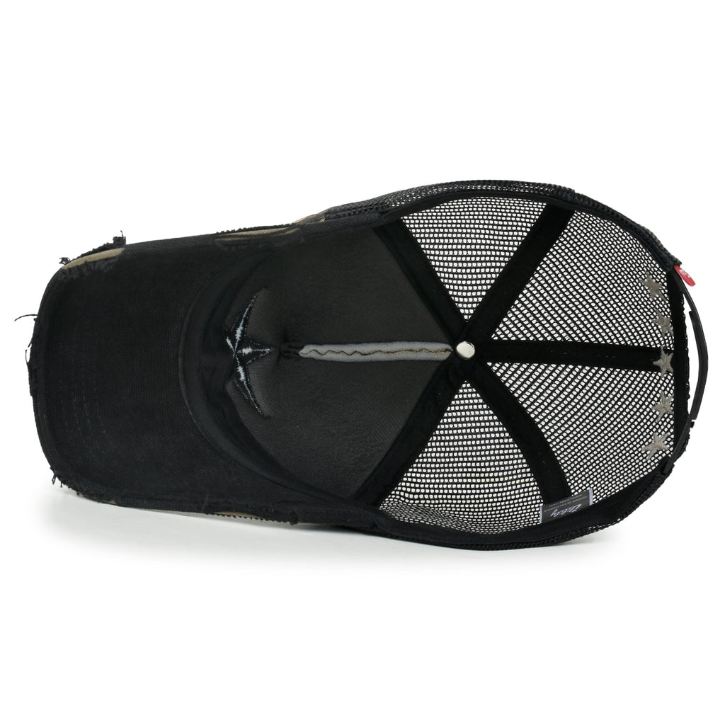 Star Embroidery Black White Trucker Hat Cotton Baseball Cap