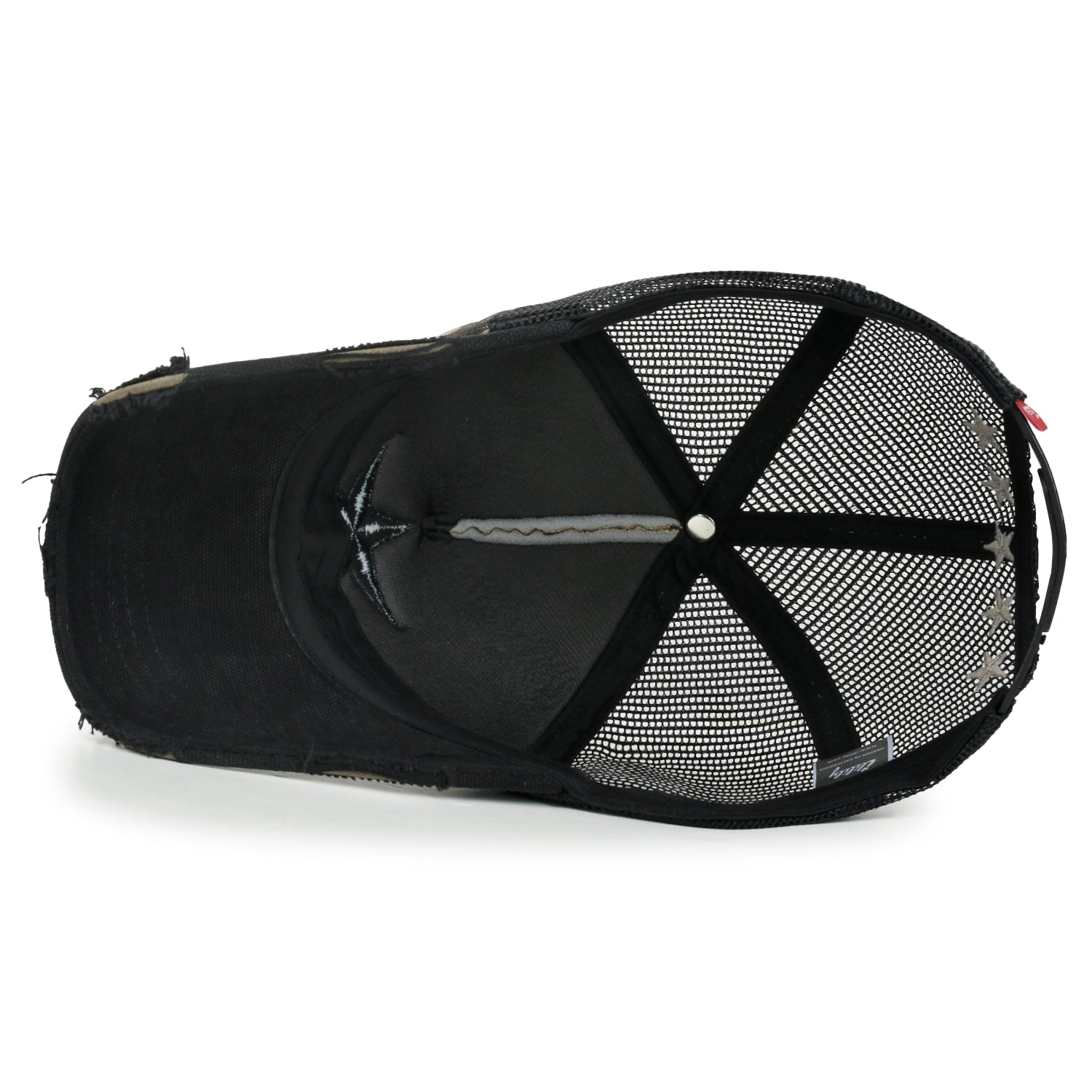 Star Embroidery Black White Trucker Hat Cotton Baseball Cap