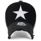 Star Embroidery Black White Trucker Hat Cotton Baseball Cap