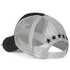 Star Embroidery Black White Trucker Hat Cotton Baseball Cap
