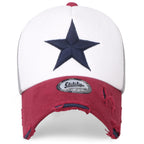 Star Embroidery Black White Trucker Hat Cotton Baseball Cap