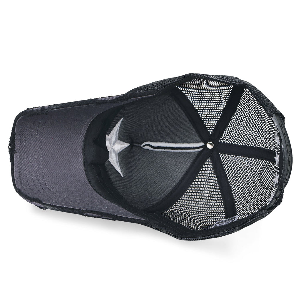 Star Embroidery Black White Trucker Hat Cotton Baseball Cap