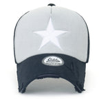 Star Embroidery Black White Trucker Hat Cotton Baseball Cap