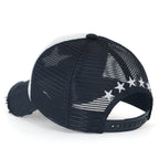 Star Embroidery Black White Trucker Hat Cotton Baseball Cap