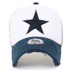 Star Embroidery Black White Trucker Hat Cotton Baseball Cap