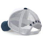 Star Embroidery Black White Trucker Hat Cotton Baseball Cap