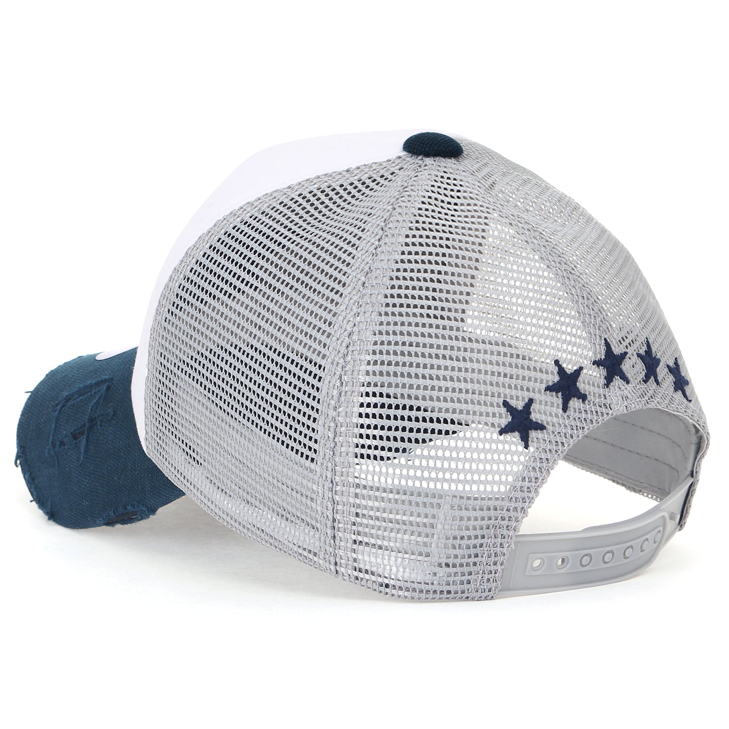 Star Embroidery Black White Trucker Hat Cotton Baseball Cap
