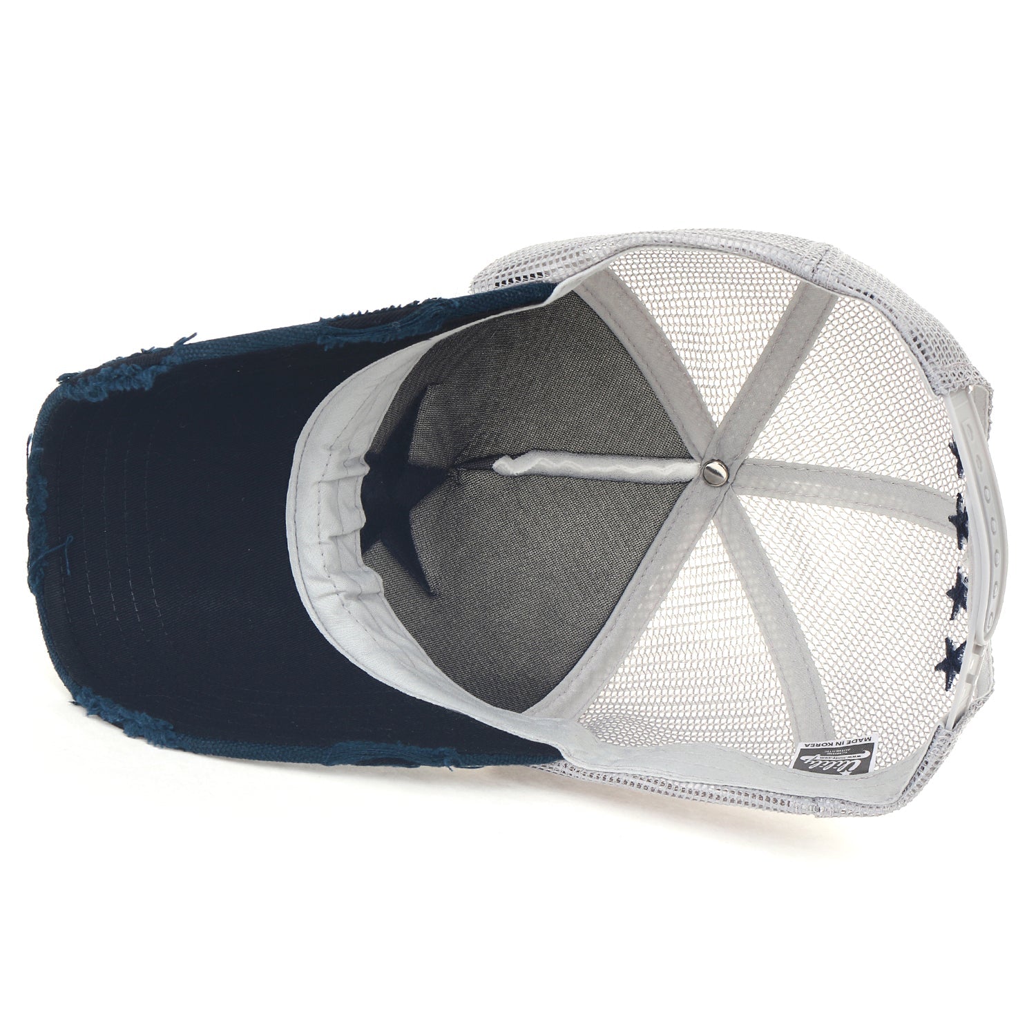 Star Embroidery Black White Trucker Hat Cotton Baseball Cap