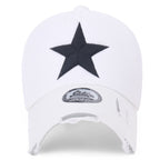 Star Embroidery Black White Trucker Hat Cotton Baseball Cap
