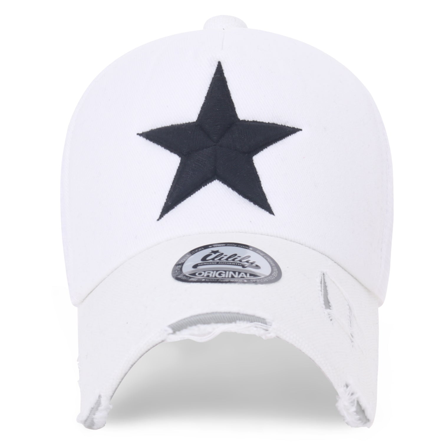 Star Embroidery Black White Trucker Hat Cotton Baseball Cap