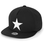 Star Embroidery Black White Trucker Hat Cotton Baseball Cap