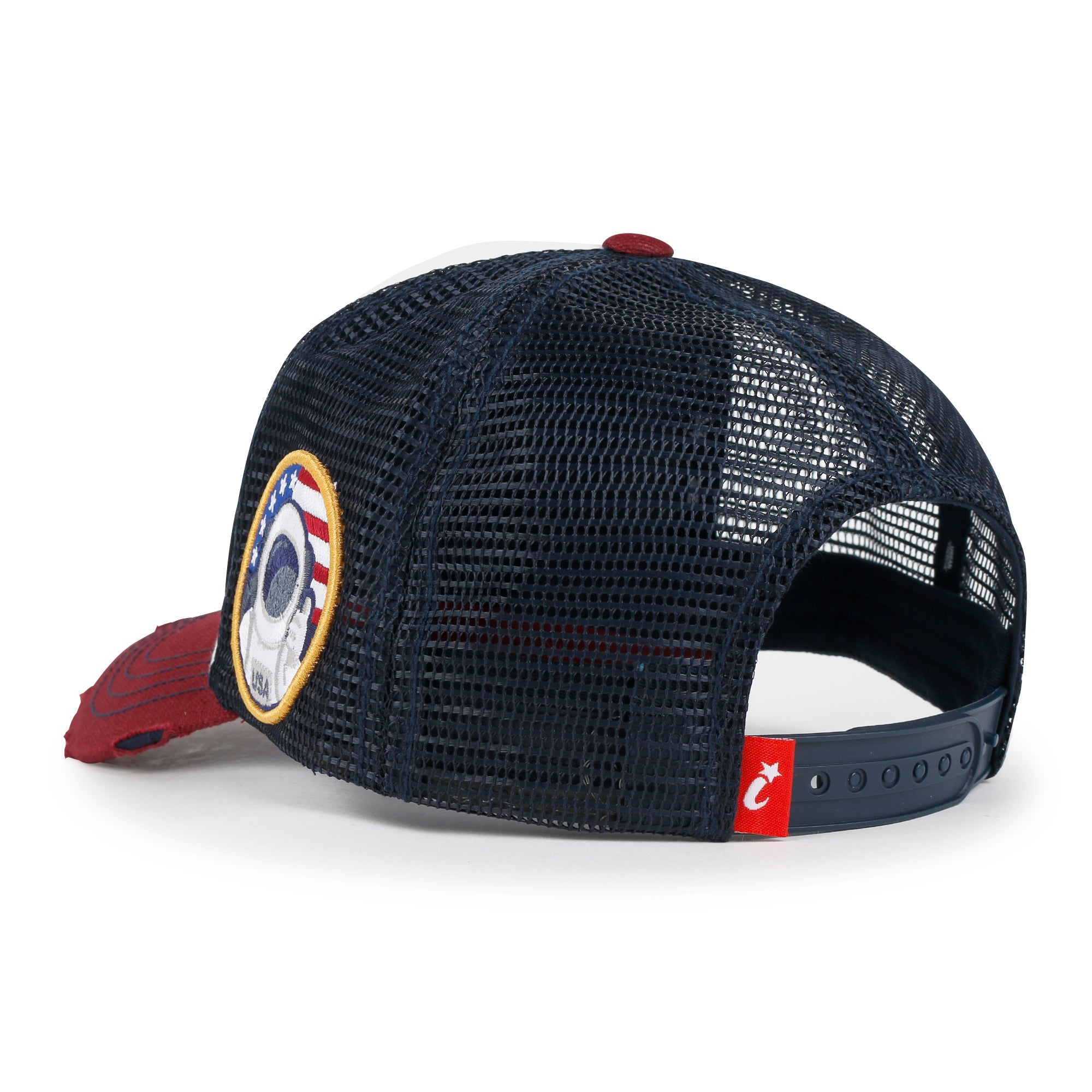PREMIUM NASA Worm Logo Embroidery Structured Baseball Cap Mesh Back Trucker Hat M / XL