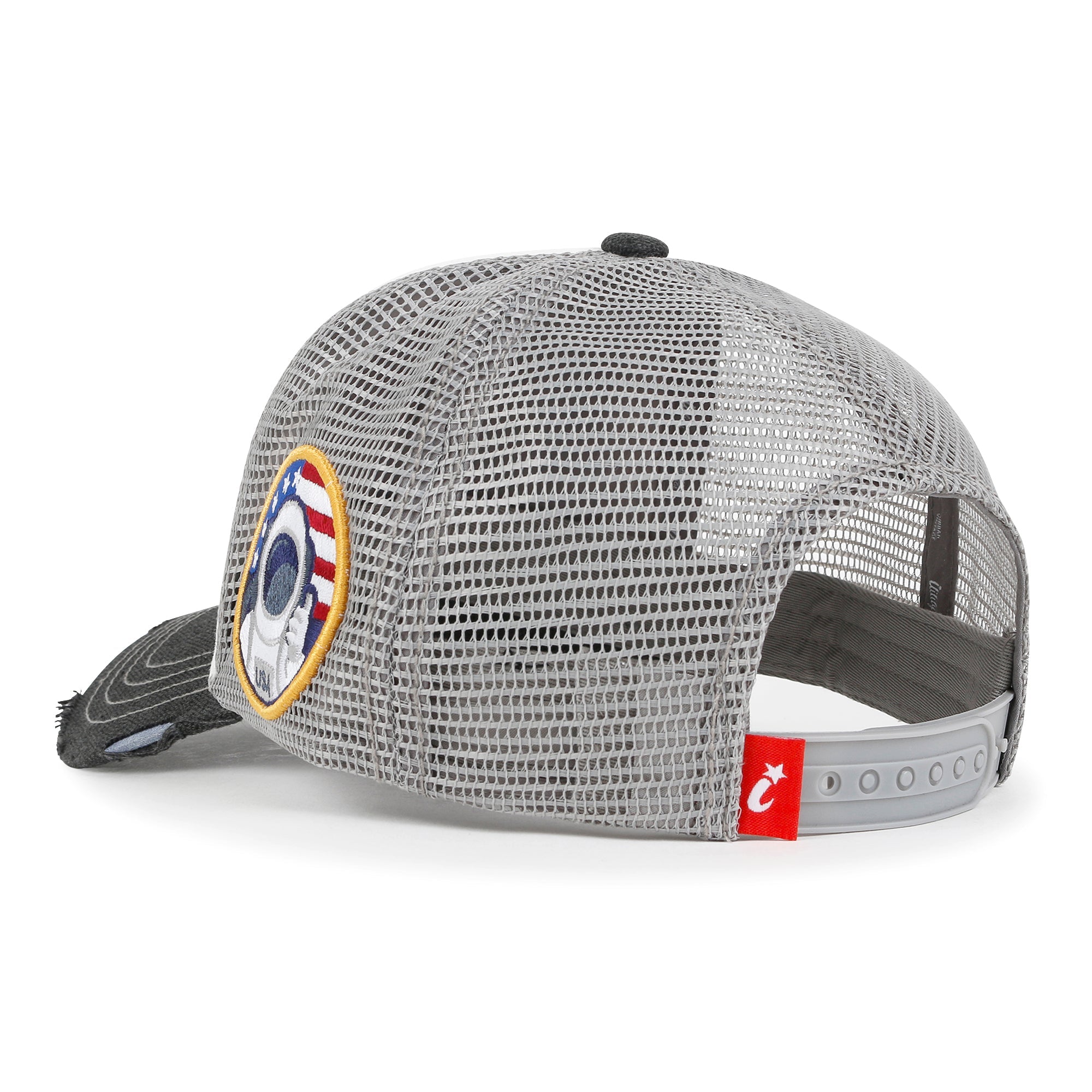 PREMIUM NASA Worm Logo Embroidery Structured Baseball Cap Mesh Back Trucker Hat M / XL