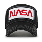 PREMIUM NASA Worm Logo Embroidery Structured Baseball Cap Mesh Back Trucker Hat M / XL
