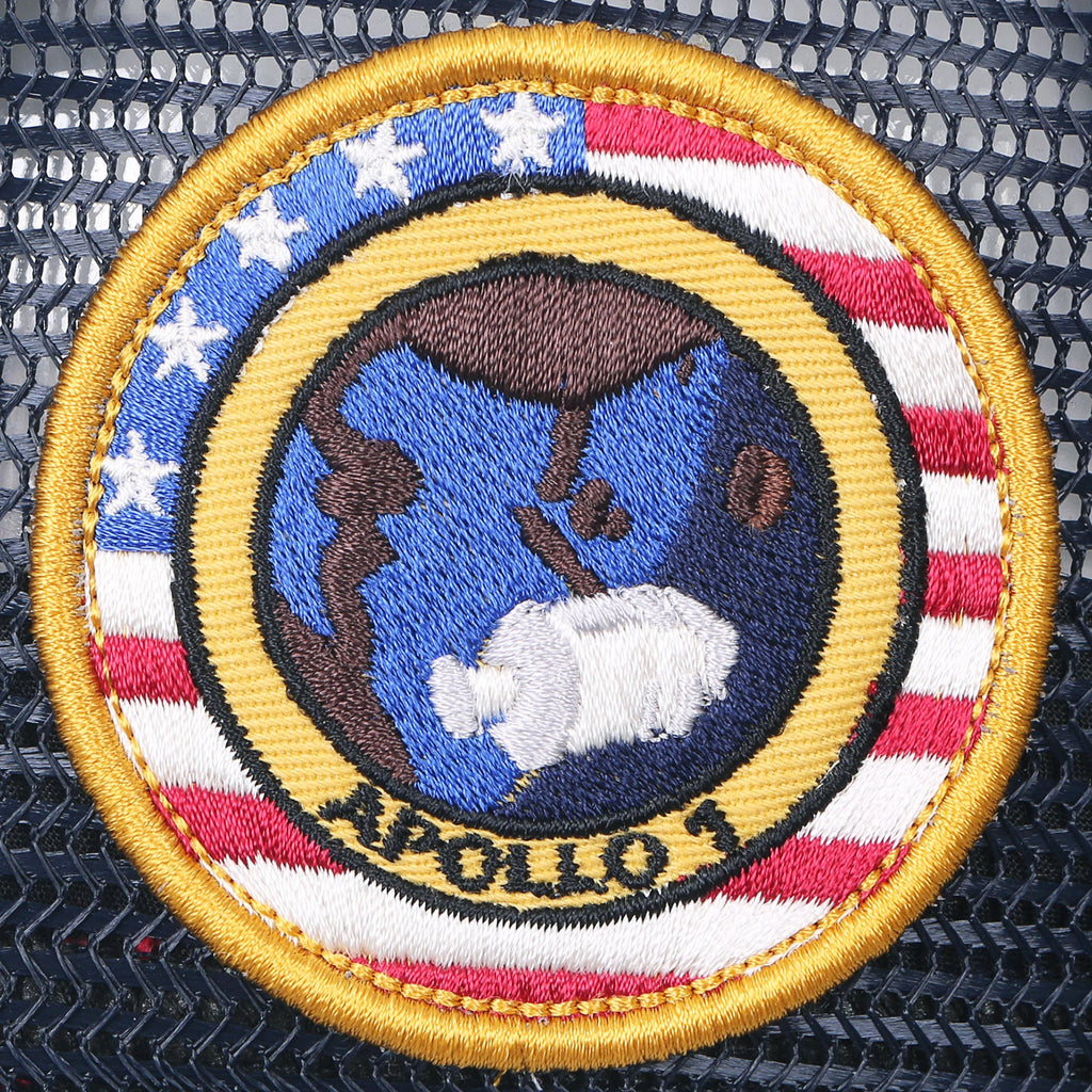 NASA Meatball Logo Embroidery Baseball Cap Apollo 1 Patch Trucker Hat