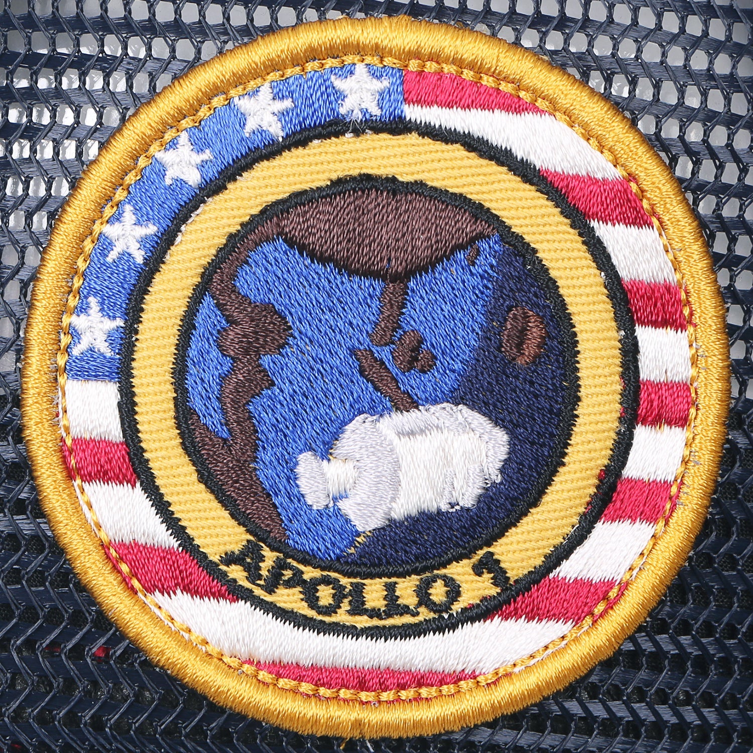NASA Meatball Logo Embroidery Baseball Cap Apollo 1 Patch Trucker Hat