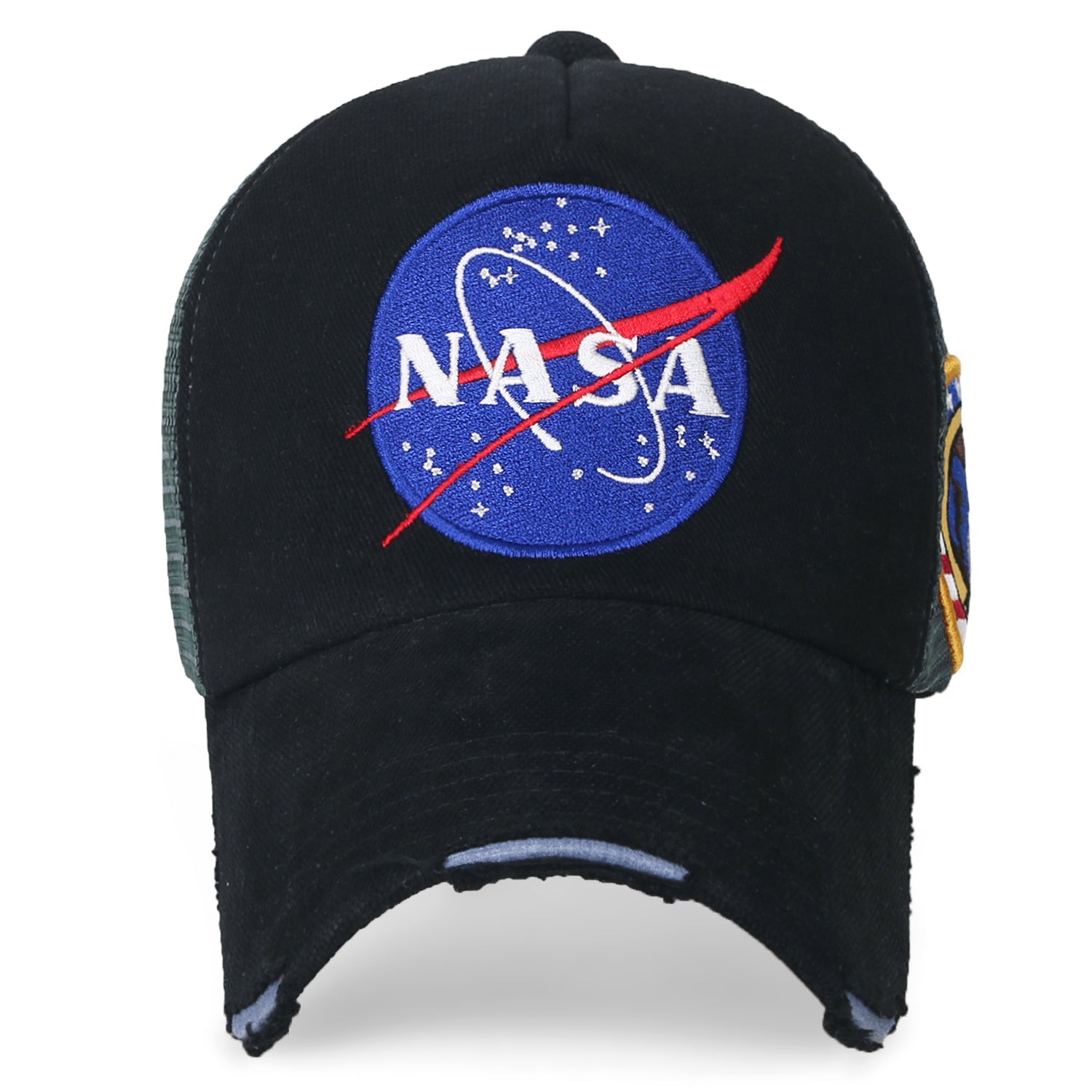 NASA Meatball Logo Embroidery Baseball Cap Apollo 1 Patch Trucker Hat