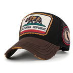 PREMIUM California Bear Embroidered Baseball Cap Vintage Trucker Hat
