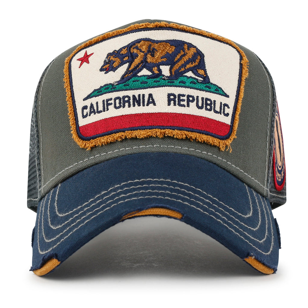 PREMIUM California Bear Embroidered Baseball Cap Vintage Trucker Hat