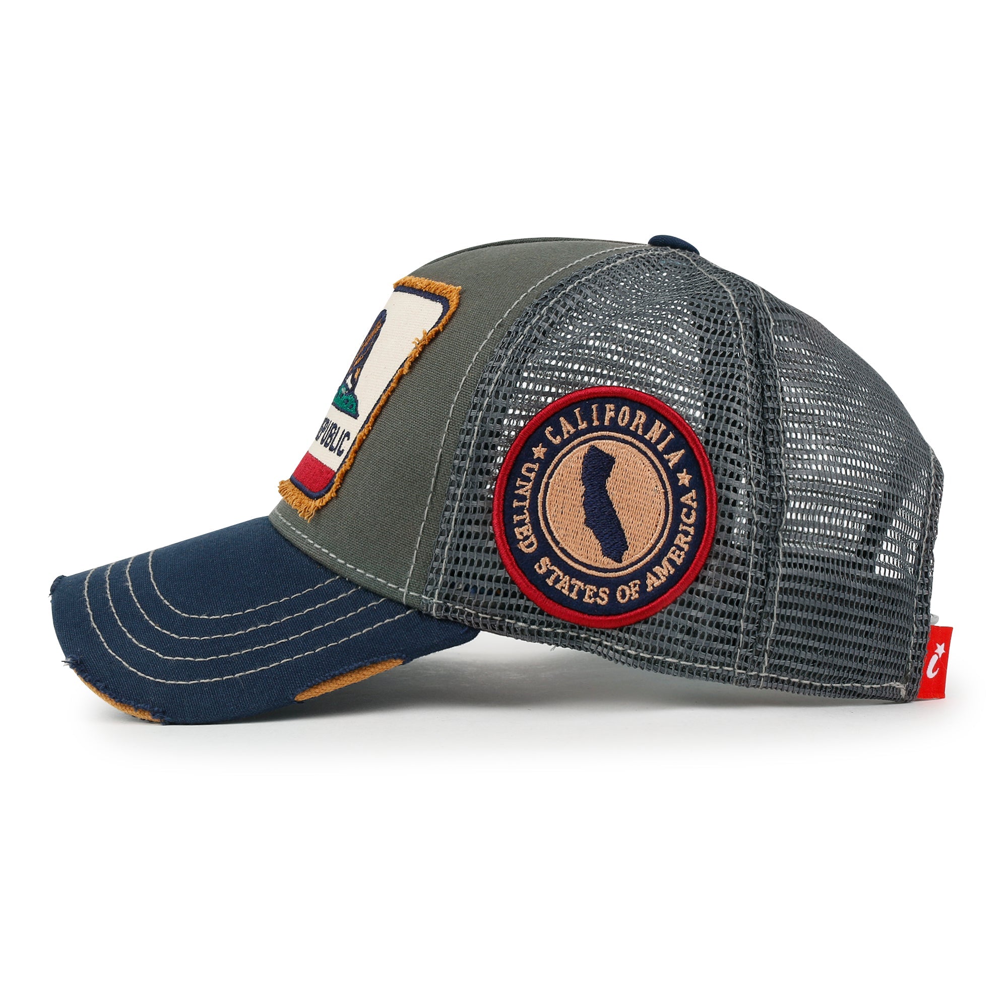 PREMIUM California Bear Embroidered Baseball Cap Vintage Trucker Hat