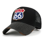 PREMIUM Route 66 Embroidery Baseball Cap Cotton Vintage Trucker Hat