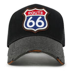 PREMIUM Route 66 Embroidery Baseball Cap Cotton Vintage Trucker Hat